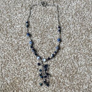 Blue Beaded Necklace handmade